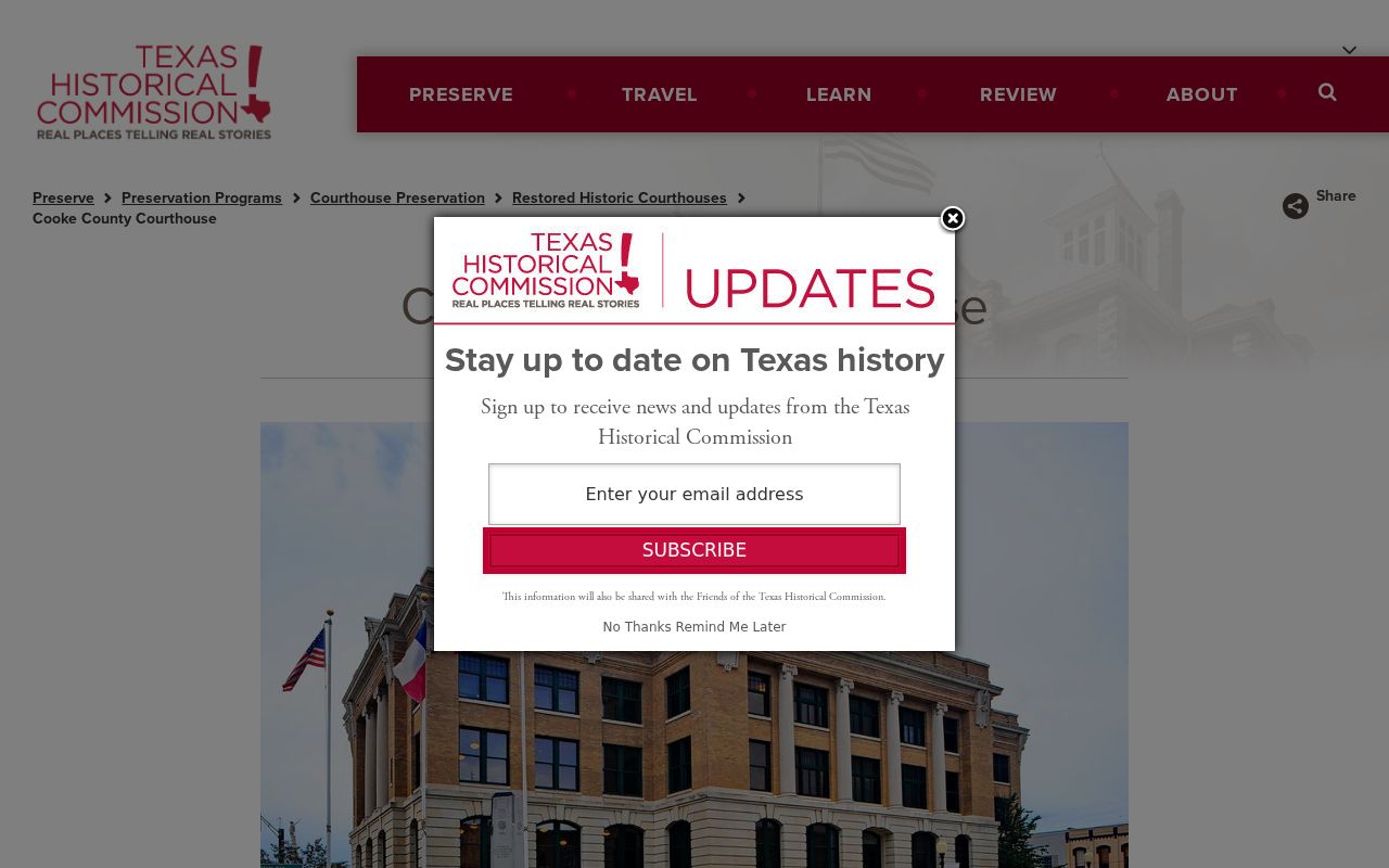 Cooke County warrant records, historic courthouse exterior